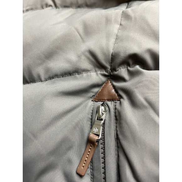 Ralph Lauren Faux-Fur-Trim Women's Winter Puffer Coat Light Green XL - Picture 7 of 11